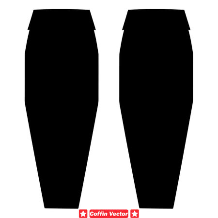 Chic Coffin Series Fashionable Vector Silhouettes Perfect for TShirt Prints, Apparel Designs, and Accessoriesのイラスト素材