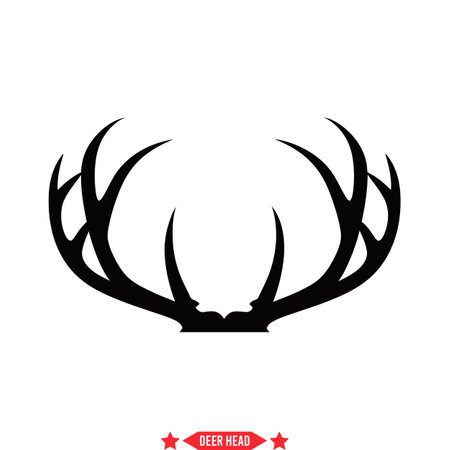 Splendid Deer Antler Silhouette Bundle  Detailed Graphics for Crafting Projectsのイラスト素材