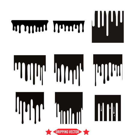 Visual Fluidity  Sleek Dripping Silhouette Collectionのイラスト素材
