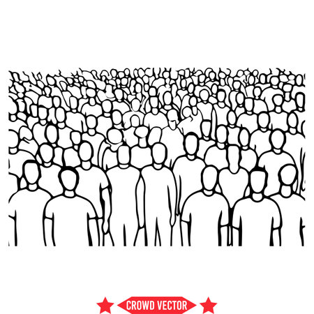 City Life in Silhouette Vibrant Vector Crowd Set for Urban Themesのイラスト素材