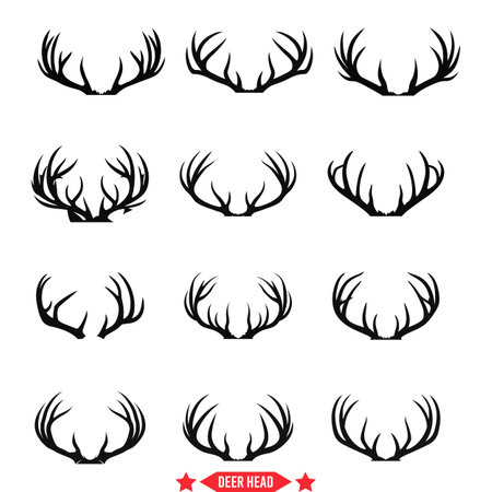 Delicate Deer Headline Art Pack  Fine Vector Illustrations for Crafting and Moreのイラスト素材