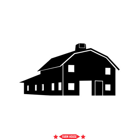 Bucolic Beauty  Farmhouse Silhouettes for Picturesque Settingsのイラスト素材