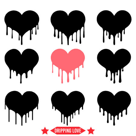 Infinite Intimacy  Dripping Love Silhouettes Arrayのイラスト素材