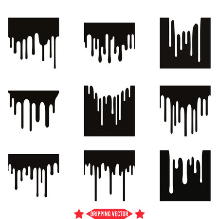 Abstract Liquid Forms  Engaging Dripping Effect Vector Bundleのイラスト素材