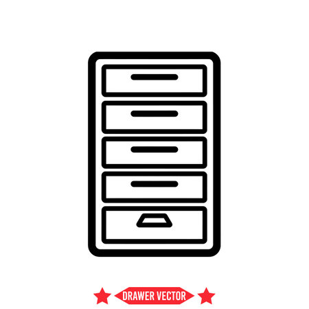Modernize Your Spaces with Drawer Vector Silhouettes   Crafted to Perfection for Seamless Integration into Any Design Schemeのイラスト素材