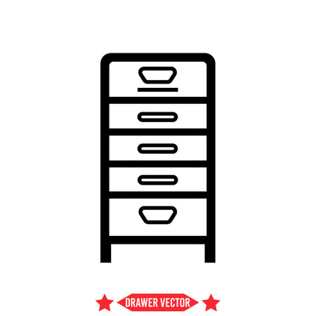 Drawer Vector Collection  Enhance Your Design Portfolio with High Quality Silhouettes for Furniture Design and Interior Styling Projectsのイラスト素材
