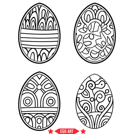 Artistic Egg Silhouette Collection  Add Depth and Dimension to Your Creative Endeavorsのイラスト素材