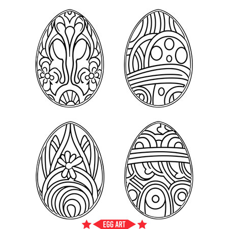 Eggstraordinary Silhouette Designs  Elevate Your Creations with Distinctive Styleのイラスト素材