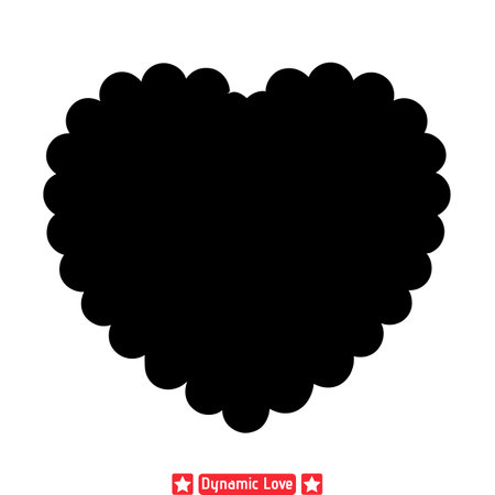 Euphoric Embrace  Dynamic Love Shape Vector Set for Artistic Freedomのイラスト素材