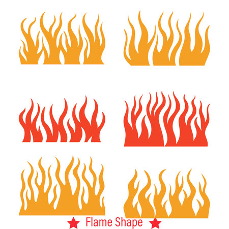 Flame Fusion  Versatile Vector Silhouettes Embracing Energetic Formsのイラスト素材