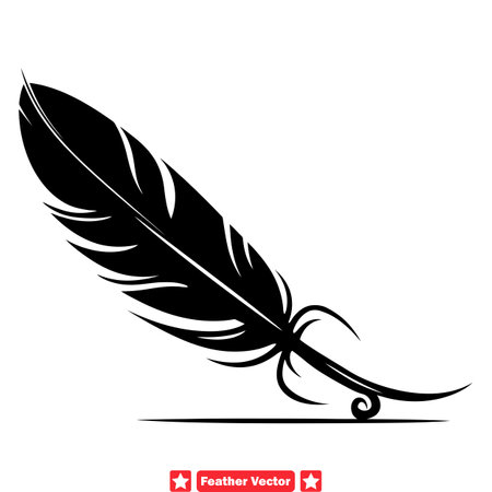 Nature s Elegance Unleashed  Feather Vector Silhouettes for Stunning Artistryのイラスト素材