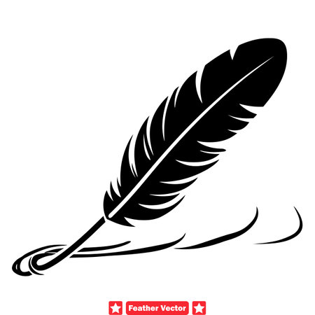 Feathered Finesse  Intricate Vector Silhouette Set for Stylish Artworksのイラスト素材