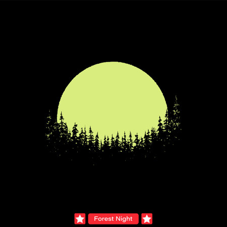 Enchanted Forest Night  Ethereal Silhouette Collection for Designersのイラスト素材
