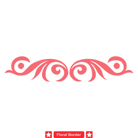 Whimsical Garden Borders  Charming Floral Silhouette Vector Set for Creative Projectsのイラスト素材