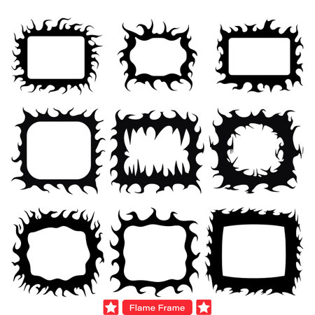 Flame Symphony  Captivating Silhouettes for Artistic Expressionのイラスト素材