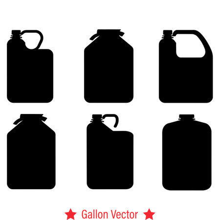 Gallon Vector Silhouette Set  A Comprehensive Collection for Diverse Design Applicationsのイラスト素材