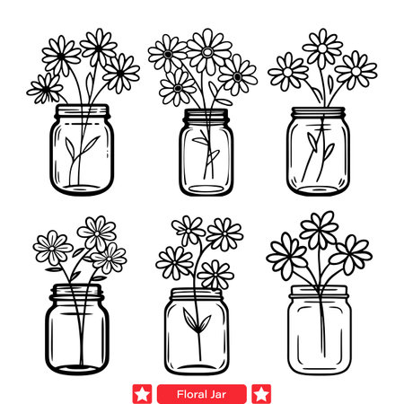 Nature s Elegance  Versatile Floral Jar Vectorsのイラスト素材