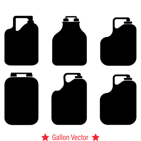 Elevate Your Projects with Gallon Vector Silhouette Set  High Quality Graphics for Professional Resultsのイラスト素材
