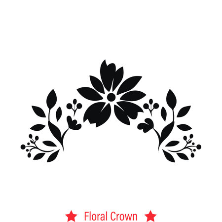 Flourish in Style  Delicate Floral Crown Vector Collection for Every Occasionのイラスト素材