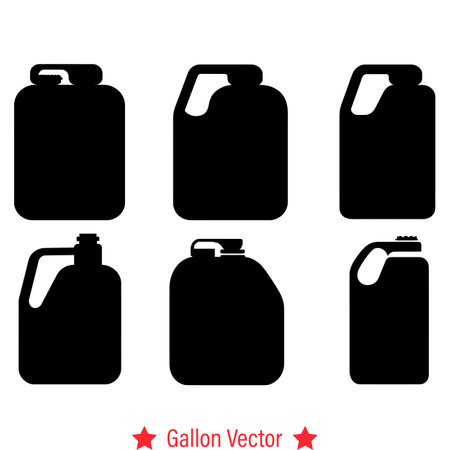 Embrace Innovation with Gallon Vector Silhouette Set  Inspiring Creativity in Every Design Projectのイラスト素材