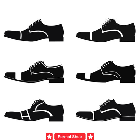 Elegant Formal Shoe Silhouettes  Classic Designs for Sophisticated Stylesのイラスト素材