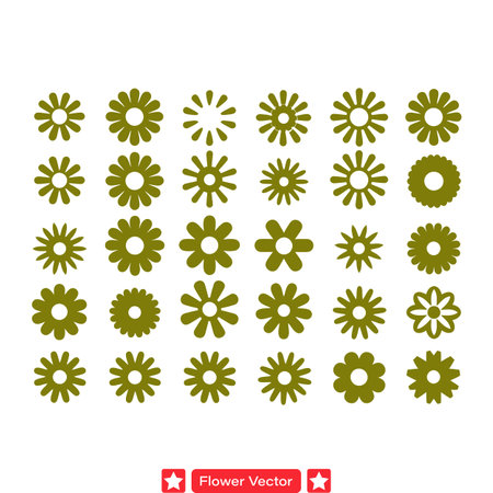 Flower Finesse  Intricately Crafted Vector Silhouettes to Enrich Your Artistic Visionのイラスト素材