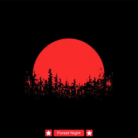 Dark Forest Wonderland  Enigmatic Vector Silhouettes for Artworkのイラスト素材