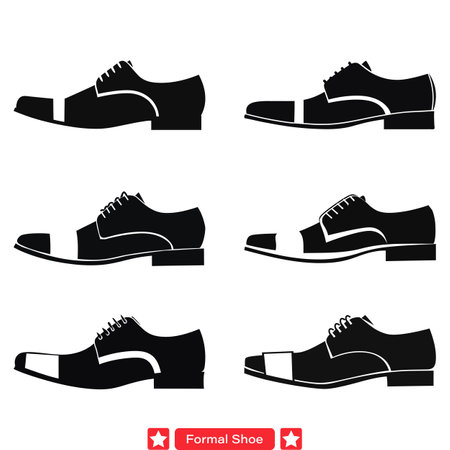 Refined Footwear Vector Bundle  Stylish Silhouettes for Formal Occasionsのイラスト素材