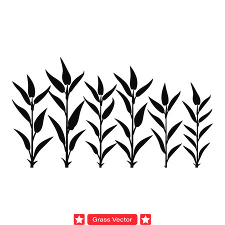 Soothing Pastures  Versatile Grass Vector Set for Landscape Artのイラスト素材