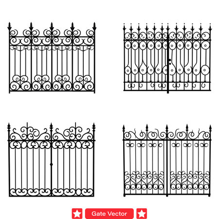 Enchanting Gate Vectors  Adding Whimsical Charm to Your Designsのイラスト素材