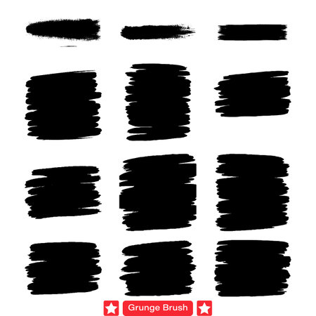 Artistic Anarchy  Expressive Grunge Brush Vector Silhouettes Ensembleのイラスト素材