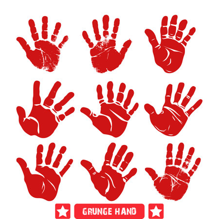 Urban Grunge Hand Gestures Vector Pack  Rough and Textured Silhouettes Perfect for Edgy Graphic Design Projectsのイラスト素材