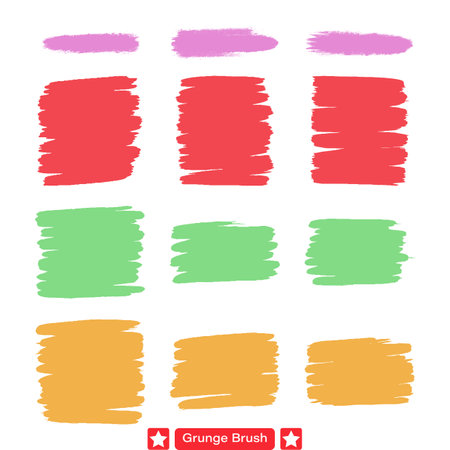 Texture Tales  Dive into Grunge with Brush Vector Silhouettes Collectionのイラスト素材