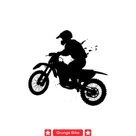 Grunge Bike Pack  Rustic Silhouettes for Urban Graphics and Printsのイラスト素材