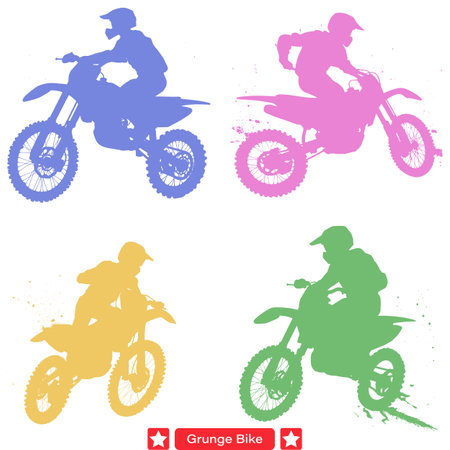 Retro Grunge Bicycles  Aged Vector Silhouettes for Creative Designsのイラスト素材