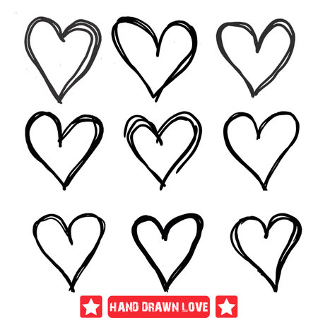 Love s Embrace  Intricate Hand Drawn Silhouettes Wrapped in Affectionのイラスト素材