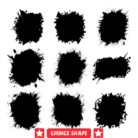 Vintage Revival  Timeless Grunge Shape Vector Silhouettes with Retro Flairのイラスト素材