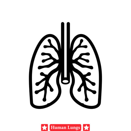 Informative Vector Art of Human Lungs Perfect for Health Magazine Illustrationsのイラスト素材