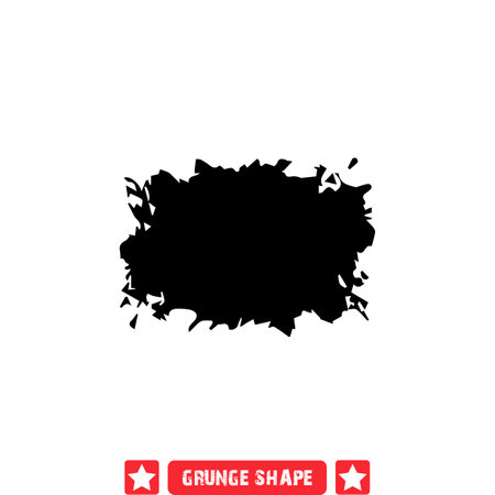 Rugged Elegance  Distinctive Grunge Shape Vector Silhouettes for Artistic Flairのイラスト素材