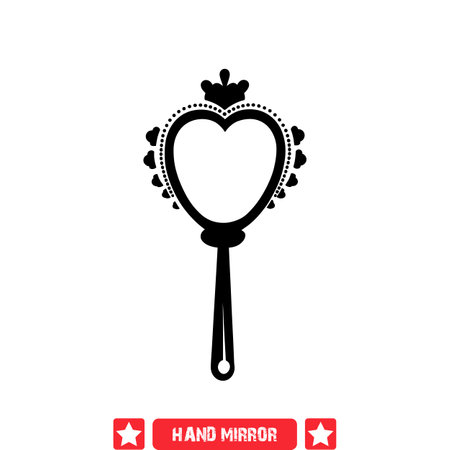 Artistry Unveiled Hand Mirror Vector Collection  Unleashing Creativity with Exquisite Silhouettesのイラスト素材