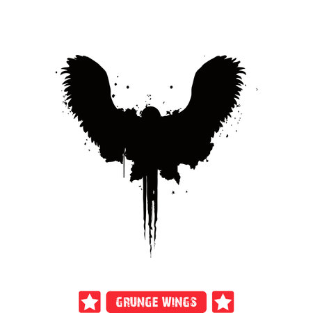 Gothic Grunge Wings Pack  Intriguing Vector Silhouettes for Digital Artのイラスト素材
