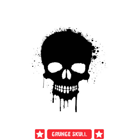 Haunted Grunge Skulls  Atmospheric Vectors for Dark Design Projectsのイラスト素材