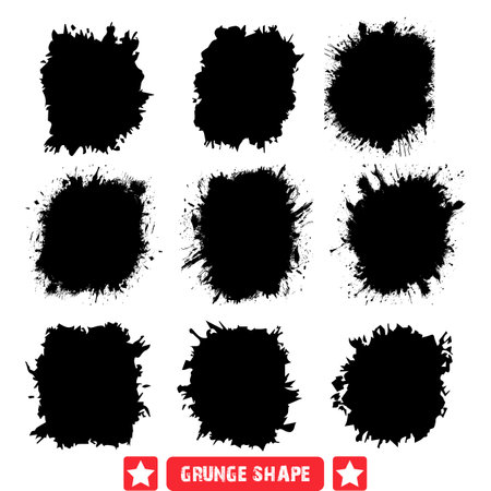Urban Decay  Atmospheric Grunge Shape Vector Silhouette Collection for Modern Designsのイラスト素材