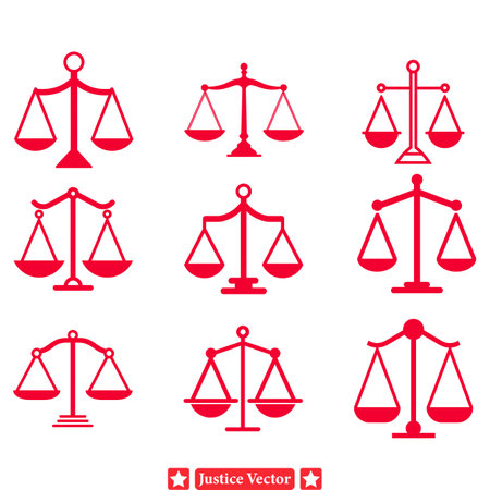 Sculpting Equality  Modern Justice Scale Silhouette Designsのイラスト素材