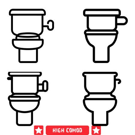 Premium High Commode Silhouettes  Exquisite Vector Set for Home Decor Ideasのイラスト素材