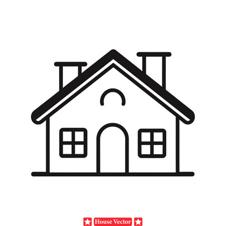 Cosmopolitan Living  Trendy House Vector Collection for Contemporary Artのイラスト素材