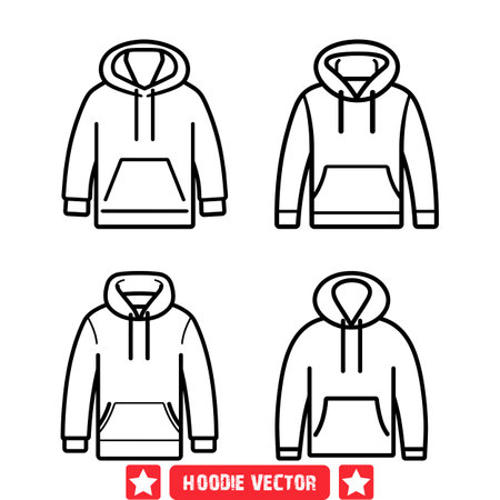 Chic Urban Essentials  Hoodie Silhouette Collection for Fashion Designのイラスト素材