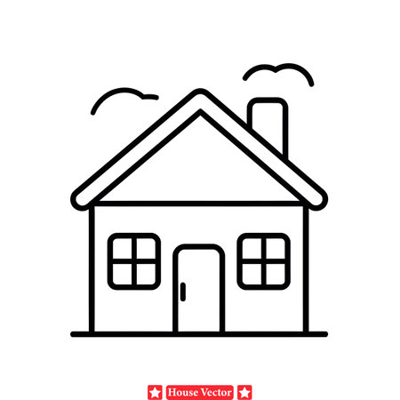 Architectural Wonders  Intricate House Silhouette Designs for Professionalsのイラスト素材