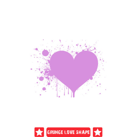 Time Worn Affection  Grunge Love Shapes with a Touch of Vintageのイラスト素材