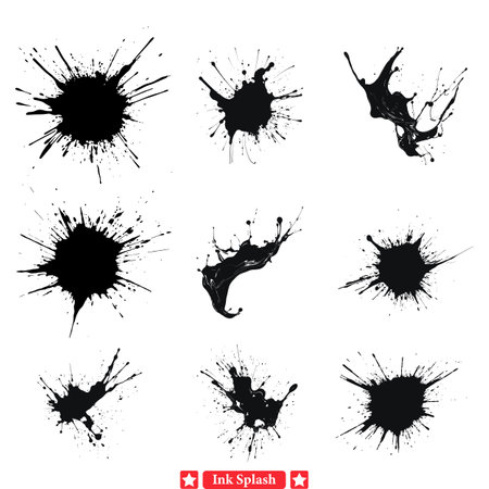 Abstract Ink Splash Vector Graphics  Create Intriguing Visual Compositionsのイラスト素材
